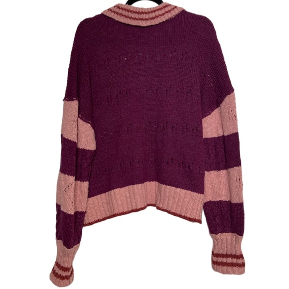 Free People Moody Pink Combo Pembrook Oversized Sweater - Picture 6 of 6